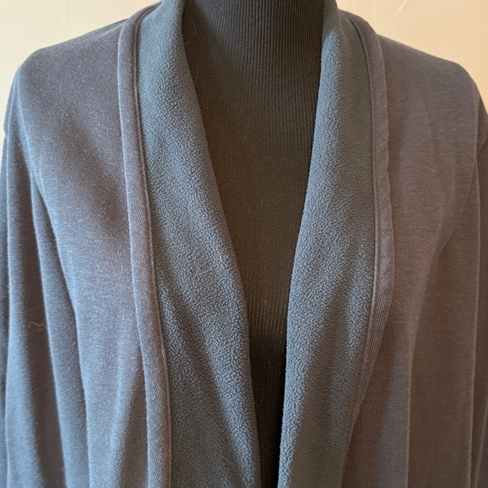 Jockey Women’s Dark Gray Fleece Lined Wrap Open Front Jacket Sz XL - Picture 2 of 8